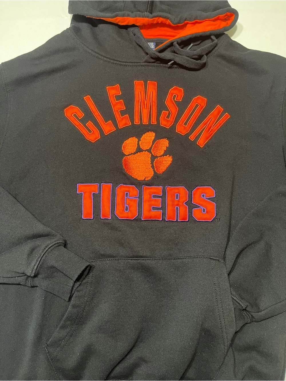 Campus Heritage Clemson Tigers Pullover Hoodie Black Orange Men’s Large